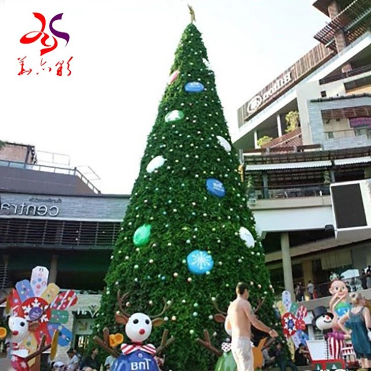 High Quality Outdoor 3D Multi Color LED RGB Decorative PVC Huge Giant Christmas Tree For Street Decoration And Square Center