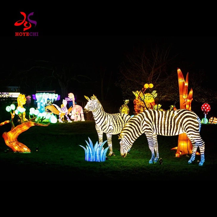 Animal Style Design Silk Made Life Size Animal Outdoor Festival Lighting Lantern Show
