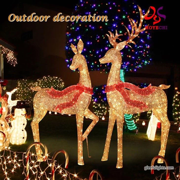 Lumières à motif de renne de Noël pour une utilisation en extérieur