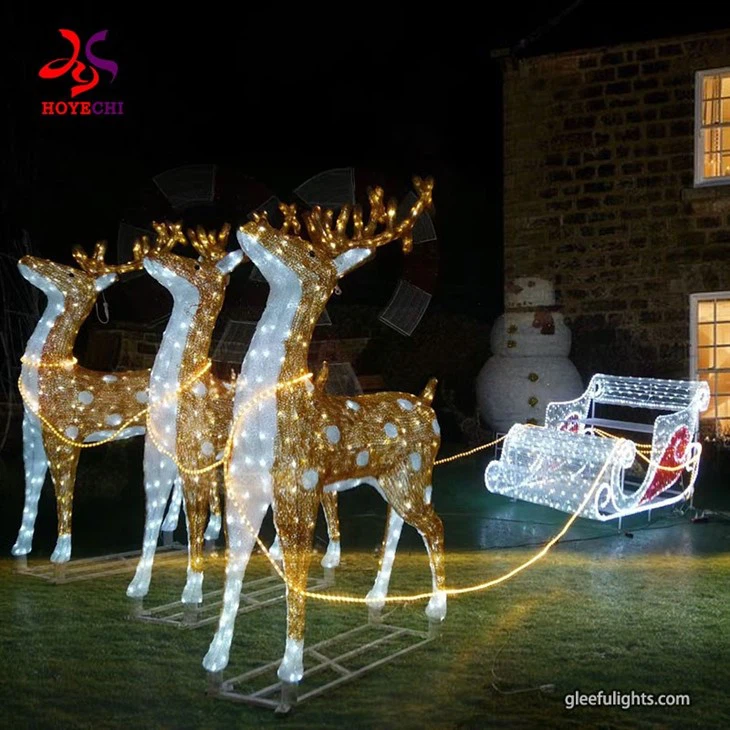 Customized Size Holiday Reindeer Light-up Decoration Outdoor LED Motif Light Christmas Reindeer