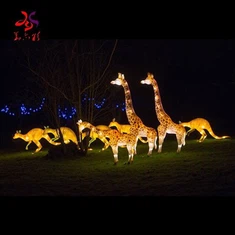 Décoration de parc à thème, tigre, éléphant, girafe, renne avec traîneau, bonhomme de neige, spectacle de lanternes pour forêt